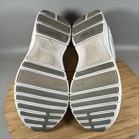 S Vionic Sneakers Mens 8.5 White Revive Leather Trainers Walking Gym Workout - Picture 6 of 8